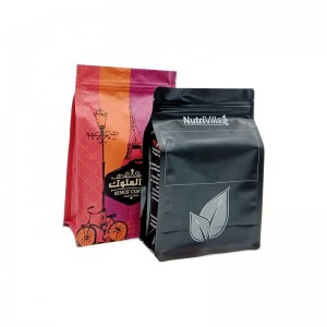 Colorful Printing Flat bottom Pouch Aluminum Foil Coffee Packaging Bag With Window